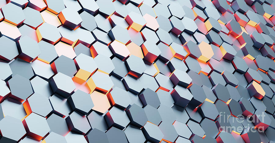 Hexagon Pattern Background. Modern Technology And Network Concept Photograph