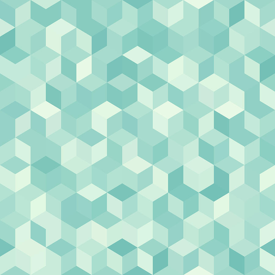 Hexagonal Light Blue Seamless Pattern Drawing