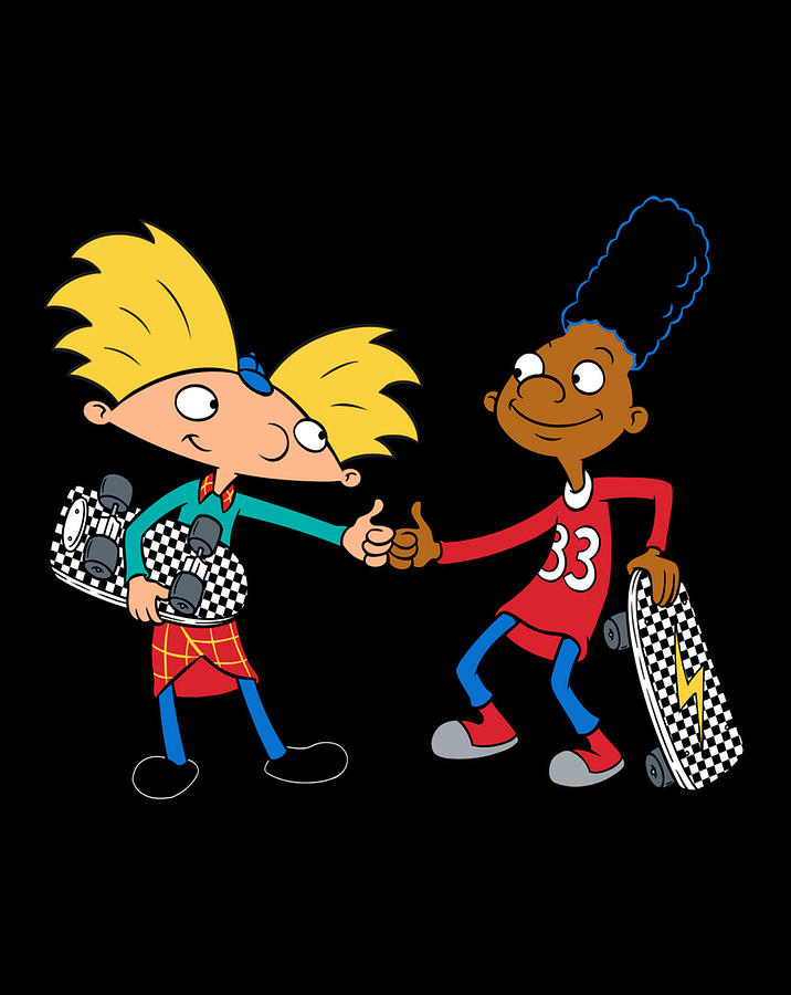 Hey Arnold And Gerald W Skateboards Checker Board Digital Art by Frank ...