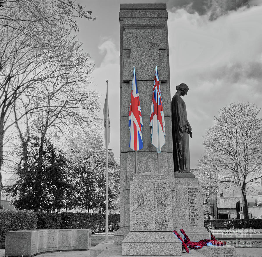 Heywood Memorial Garden, in selective colour. Photograph by Pics By Tony