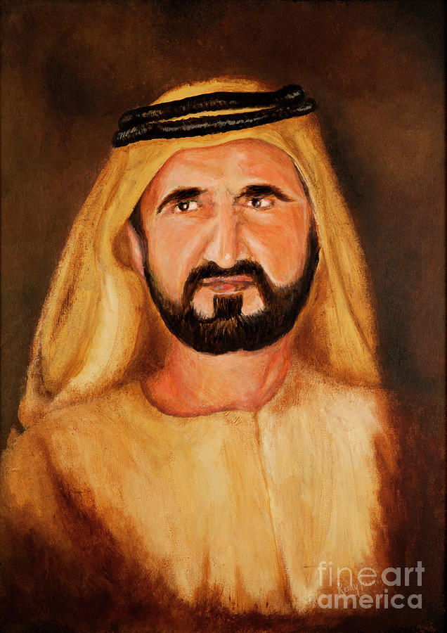 HH Shk. Mohammed Ruler of Dubai Painting by Remy Francis