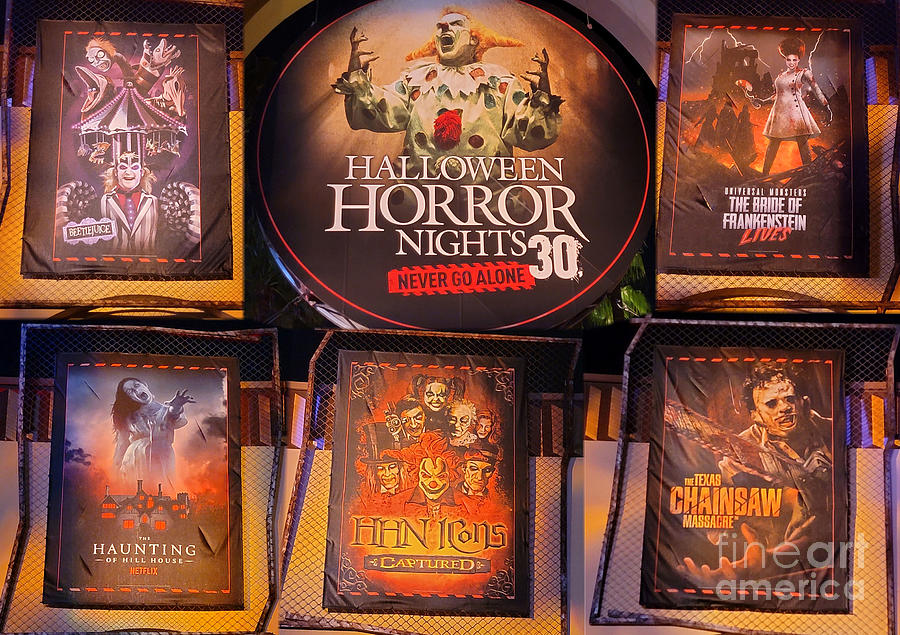 HHN 30 Haunted Houses collage Photograph by David Lee Thompson
