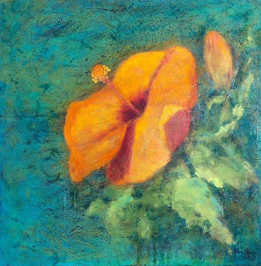 Hibisco Naranja Painting by Valerie Greene