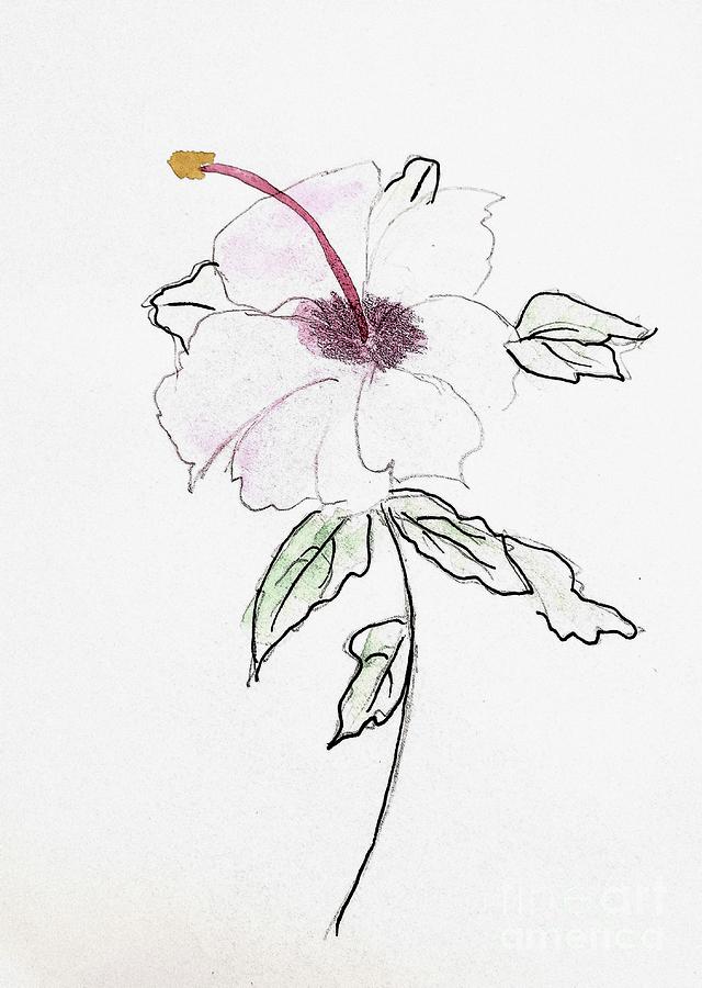 Hibiscus Attracts Love Painting by Margaret Welsh Willowsilk