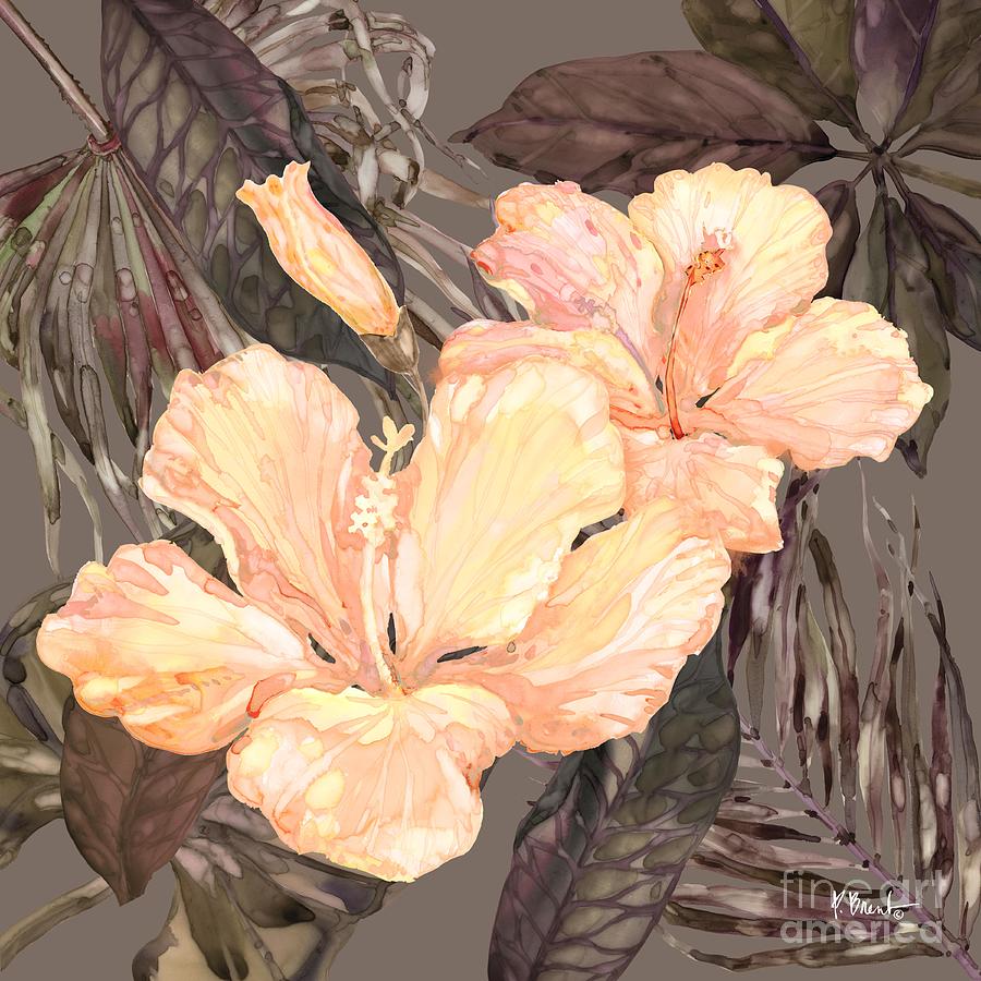 Flower Painting - Hibiscus Bunch I - Peach by Paul Brent