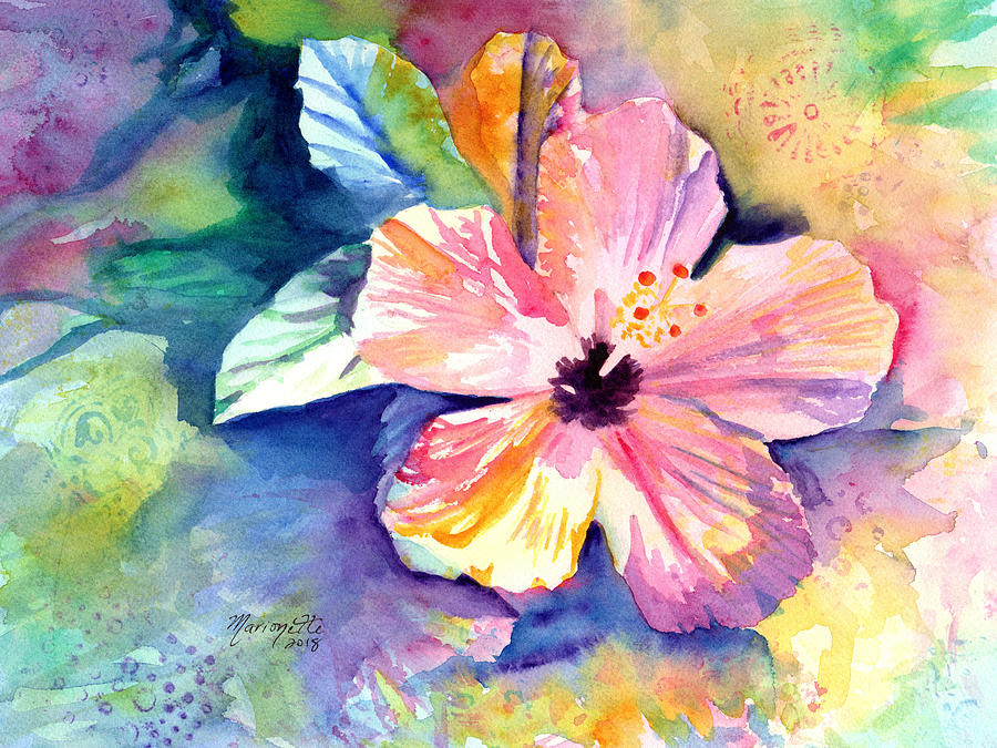 Hibiscus Fun Painting by Marionette Taboniar