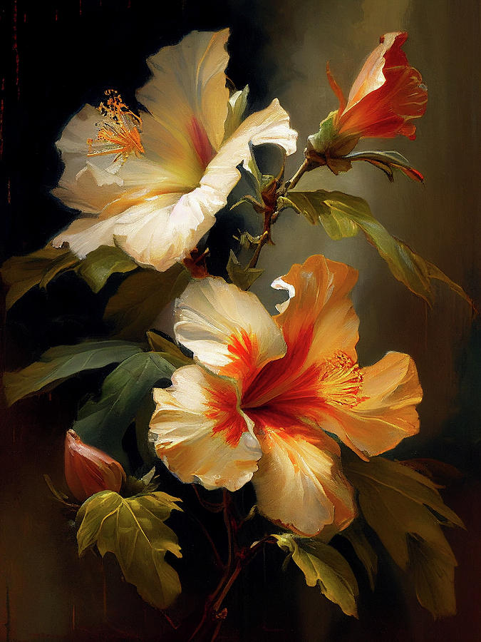 Flower Painting - Hibiscus I by Naxart Studio
