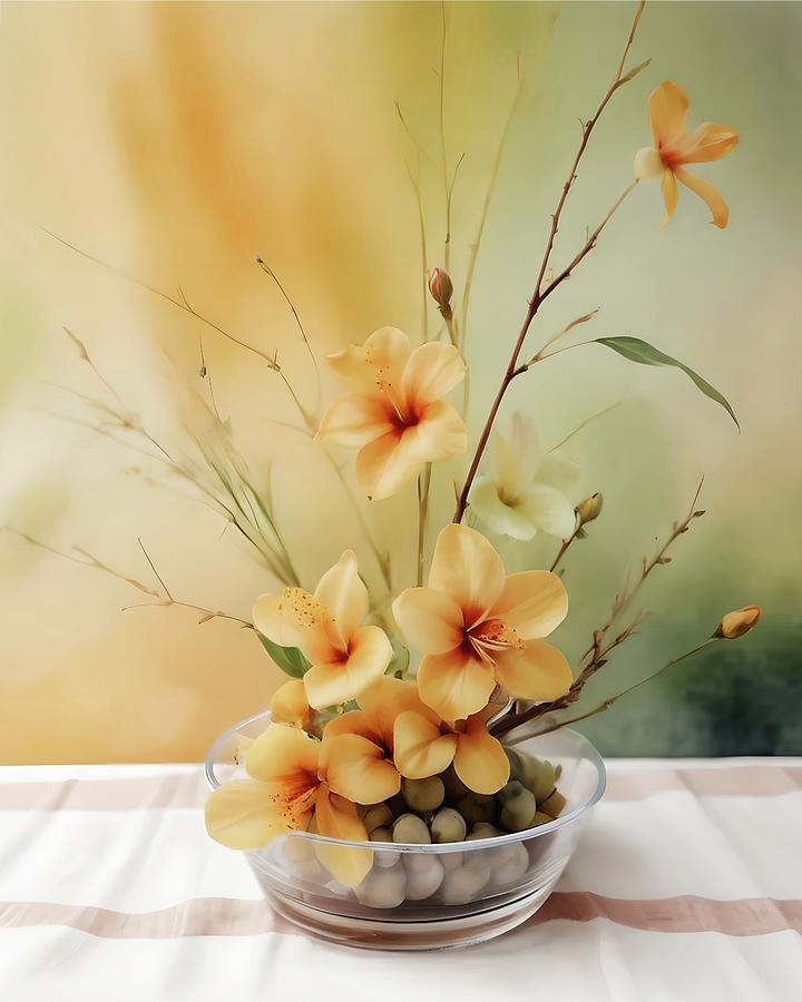 Hibiscus Ikebana Digital Art by Frances Miller