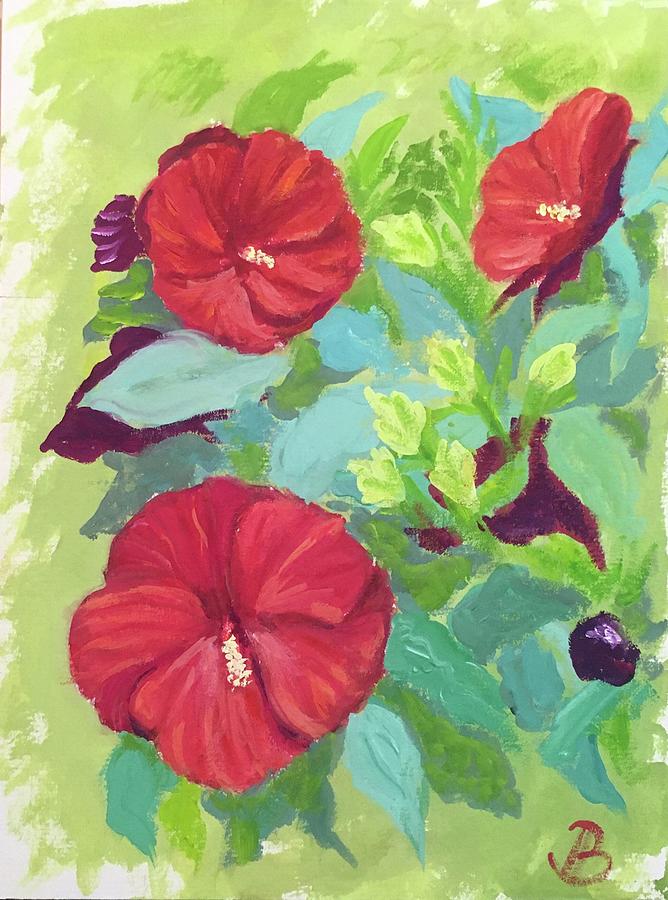 Flower Painting - Hibiscus by Joe Bergholm