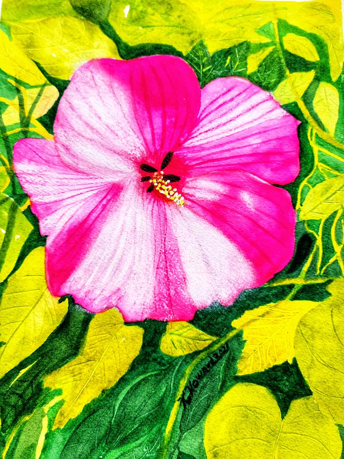 Hibiscus #1 Painting by Shady Lane Studios-Karen Howard