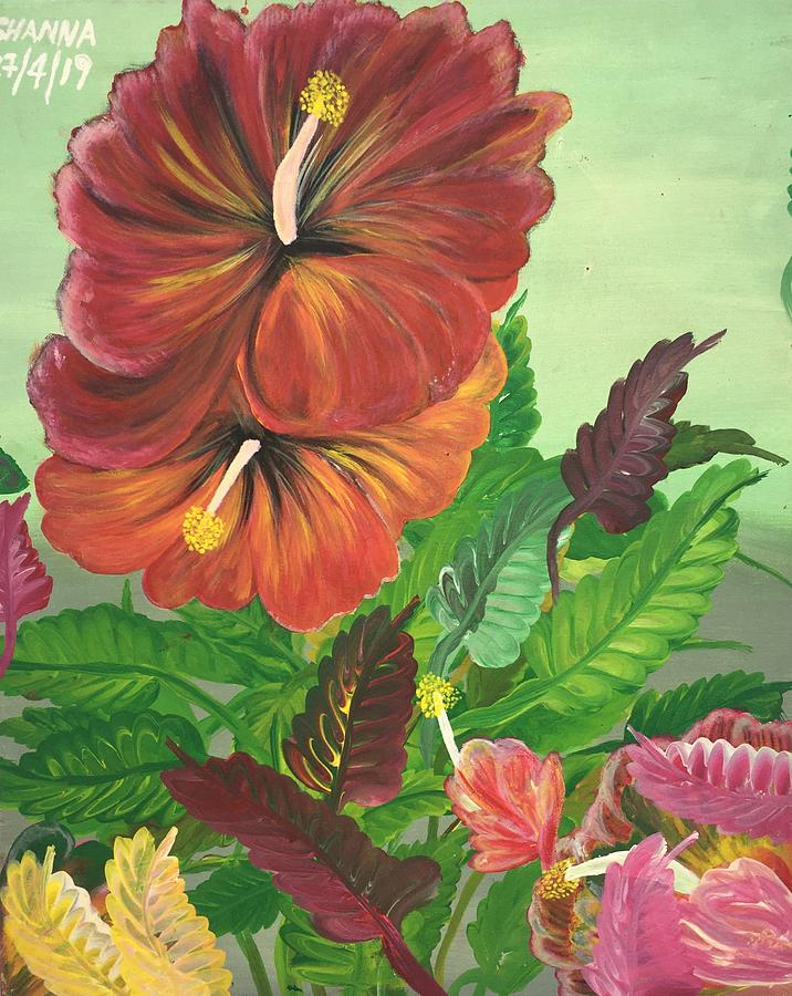 Hibiscus Painting by Shanna-Kay Blackwood | Pixels