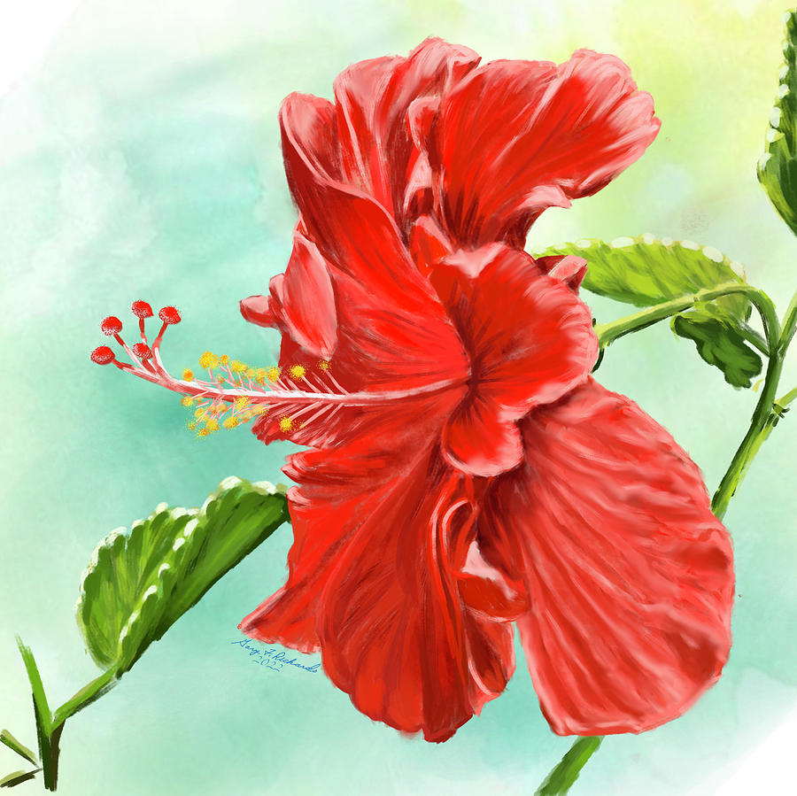 Hibiscus Watercolor Painting