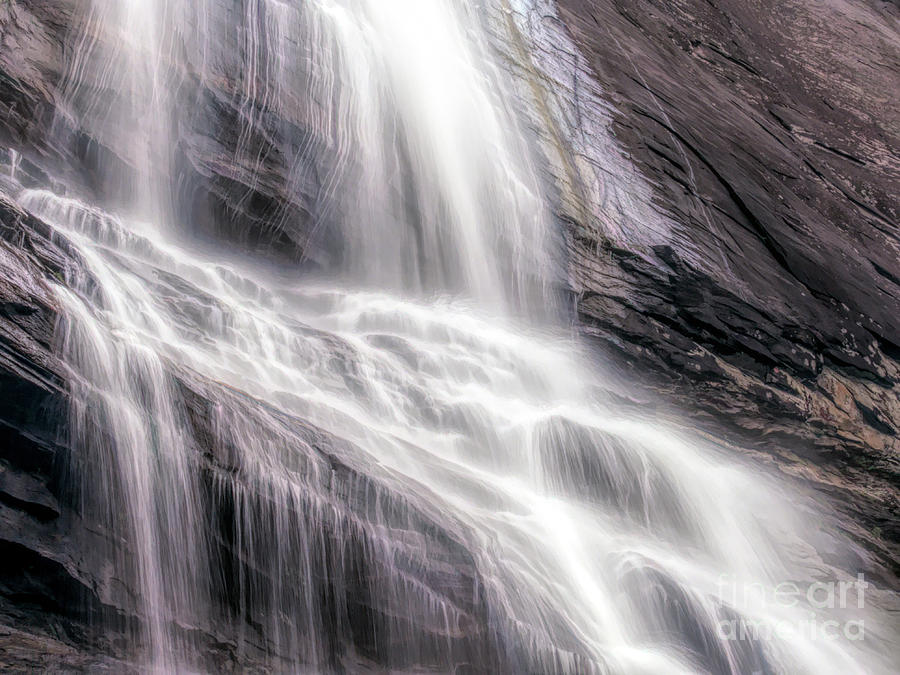 Hickory Nut Falls Water Photograph by Amy Dundon