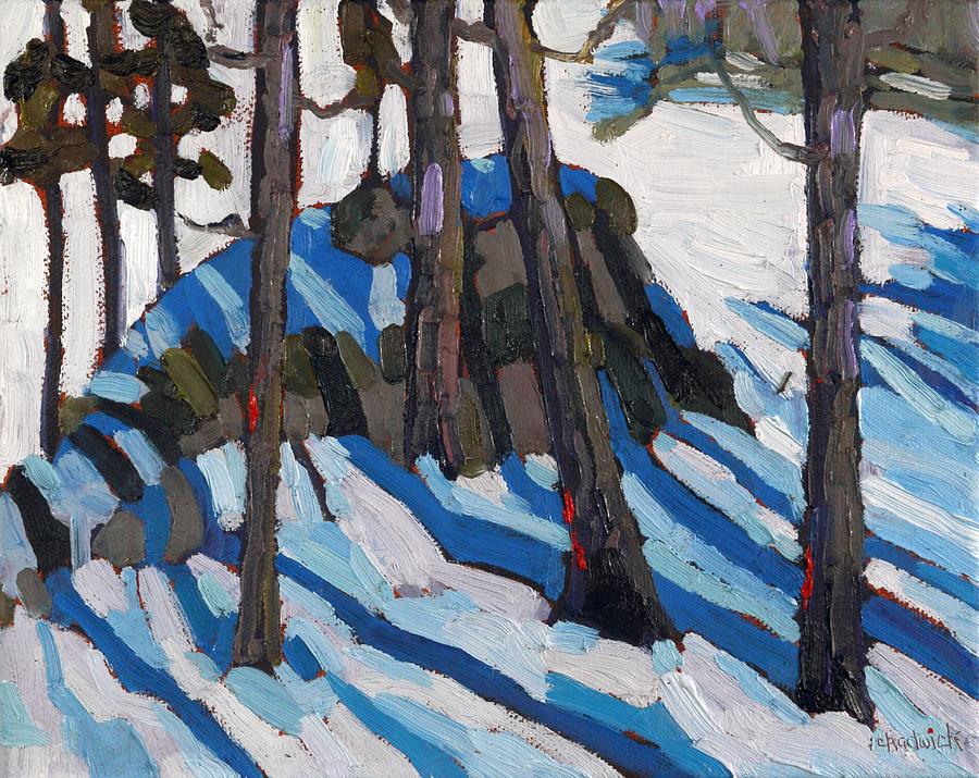 Hickory Point in March Painting by Phil Chadwick