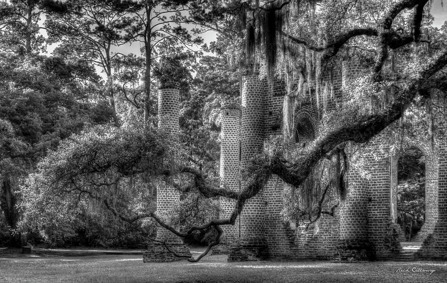 Spanish Moss Photograph - Hidden Architecture Old Sheldon Church Ruins South Carolina Landscaape Art  by Reid Callaway