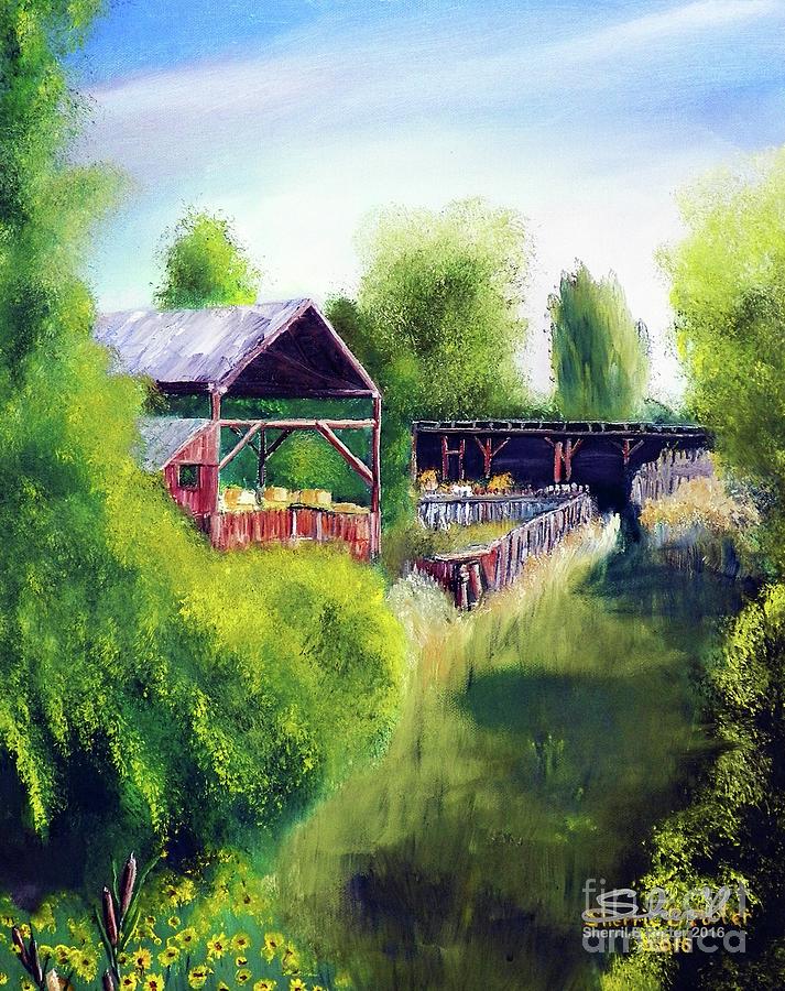 Hidden Barn Painting by Sherril Porter