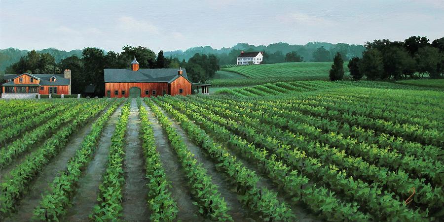 Hidden Bench Vineyards Painting by Bruno Capolongo