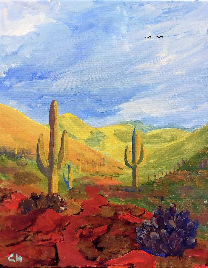 Hidden Canyon Light, Tucson Arizona Painting by Chance Kafka