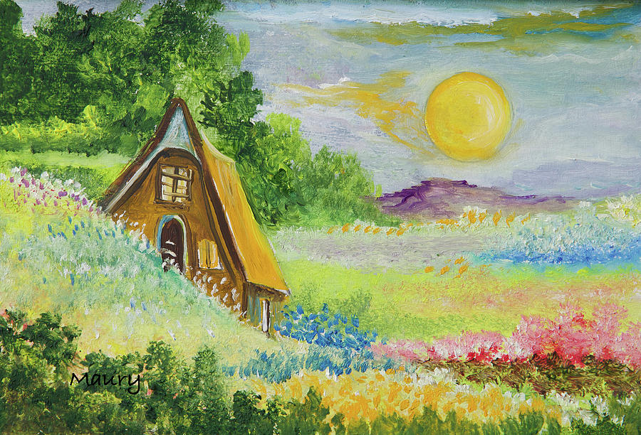 Hidden Fairy House Painting by Alicia Maury