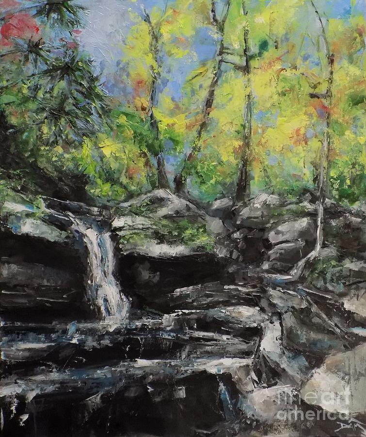 Hidden Falls Painting by Dan Campbell