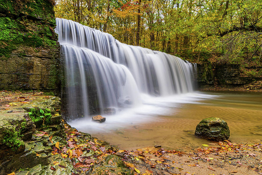 Hidden Falls in Autumn Photograph by Flowstate Photography