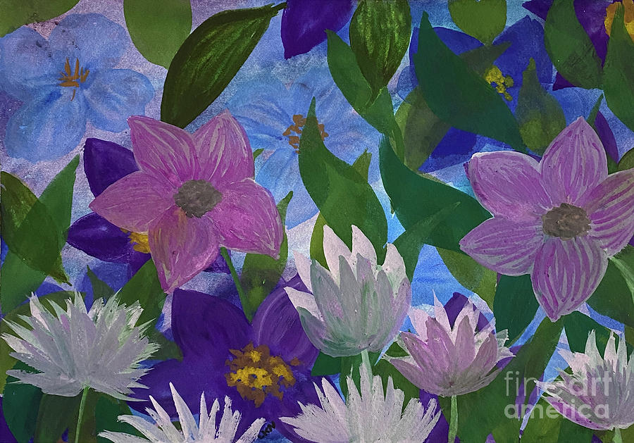 Hidden Flowers Mixed Media by Lisa Neuman