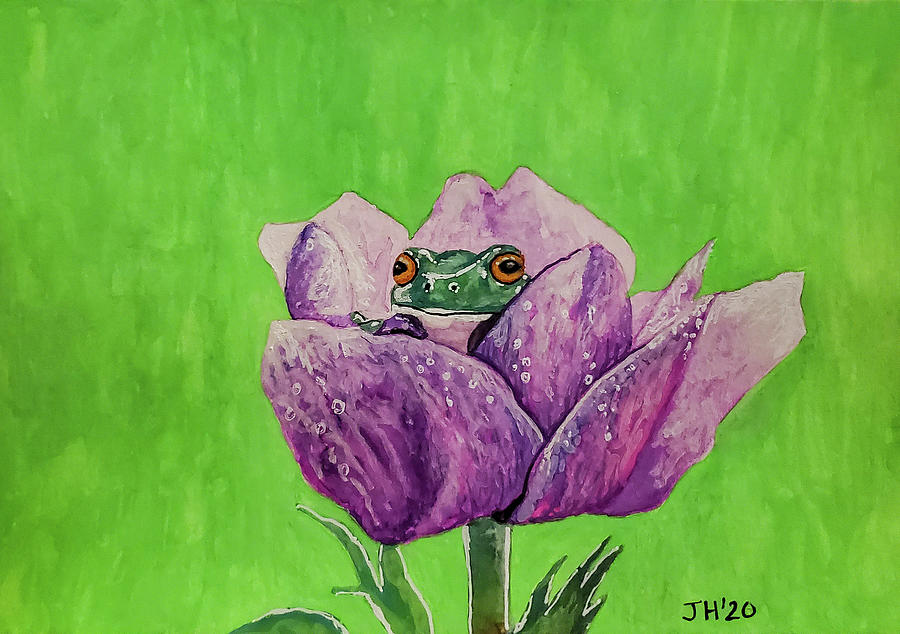 Hidden Frog Painting by Jean Haynes