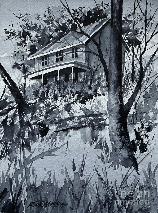 Hidden House Painting by Rick Mock