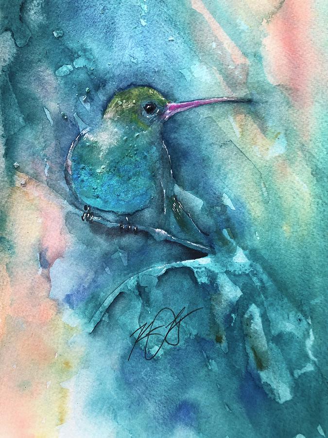 Hidden Hummer Painting by Kathy Lamontagne - Pixels