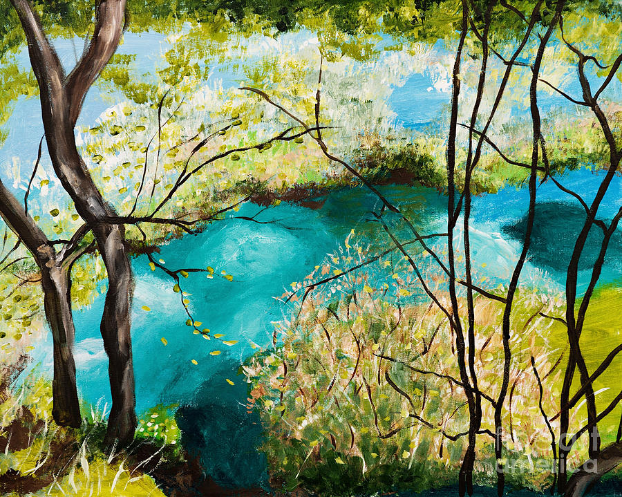 Hidden Lake Painting by Art by Danielle