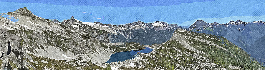 Leonardo Da Vinci Painting - Hidden Lake at North Cascades NP in WA 1 Vintage Travel Poster by Asar Studios by Celestial Images