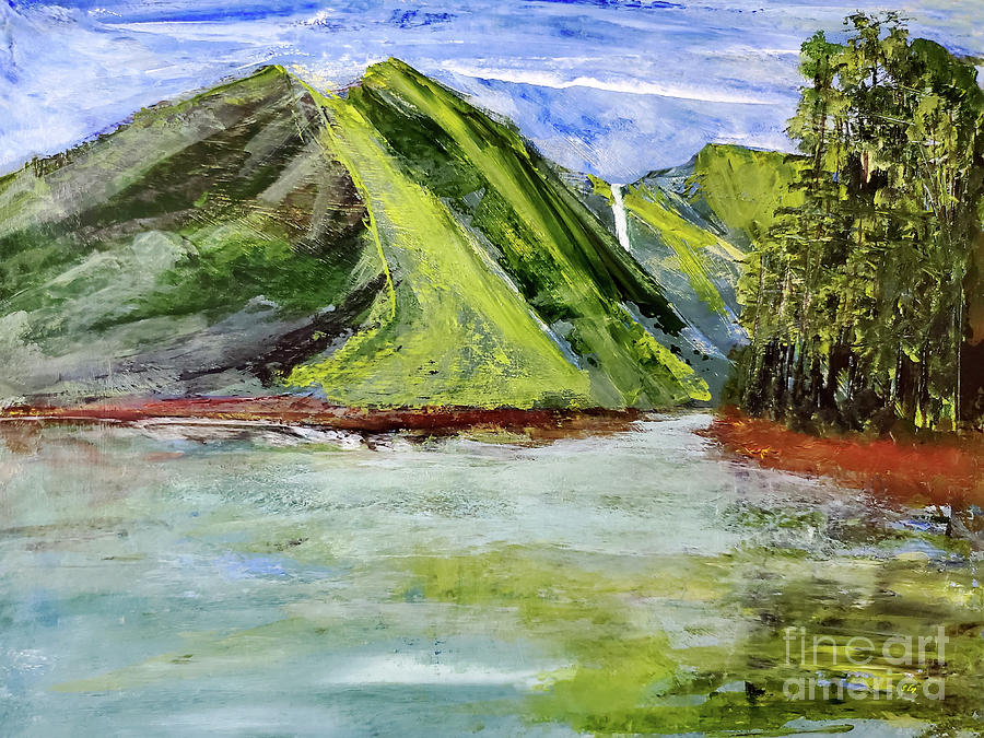 Hidden Mountain Falls Painting by Sharon Williams Eng