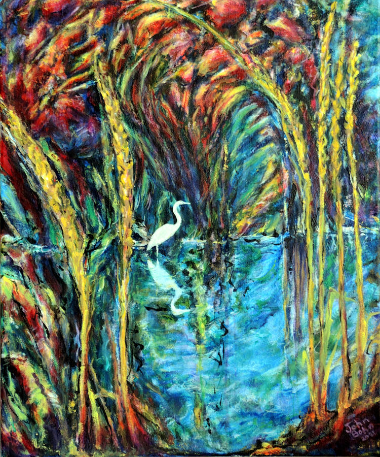 Hidden Pond Painting by John Bohn
