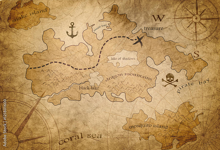 Hidden Treasure World Map Digital Art by Palash Khan - Pixels