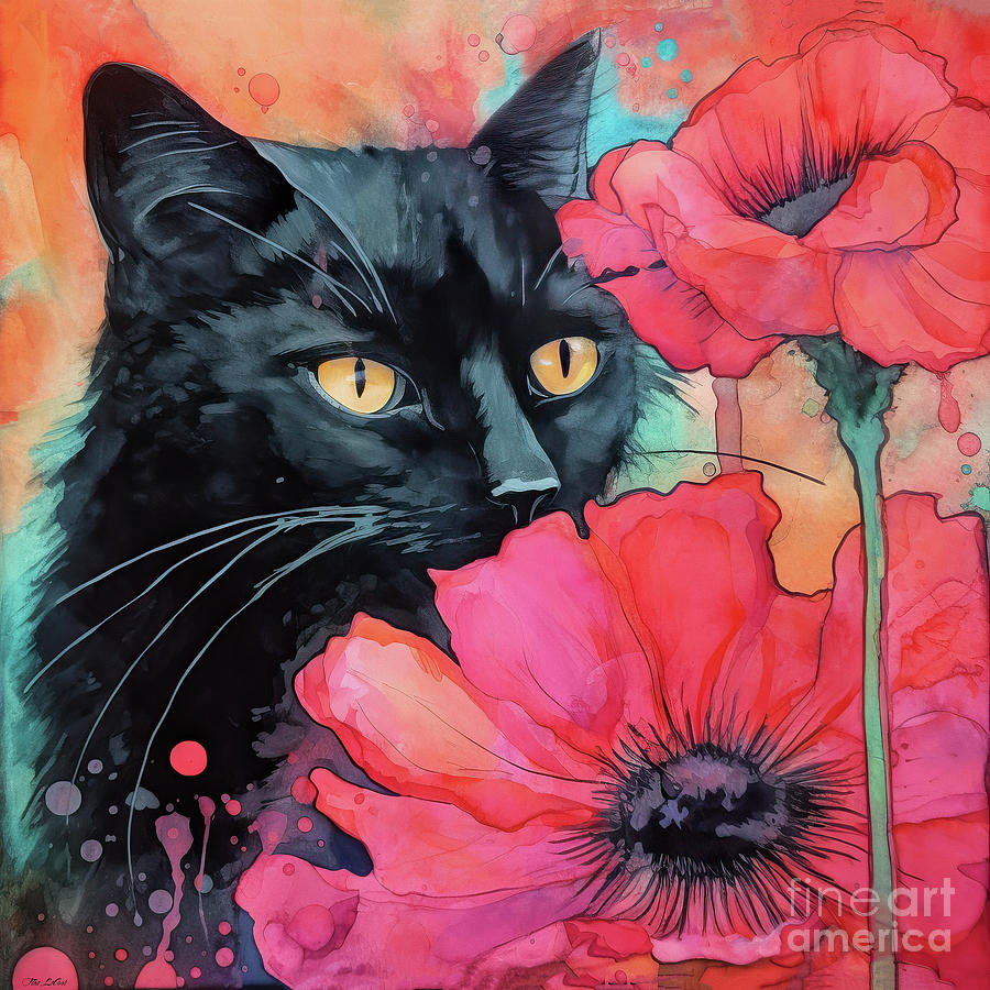 Hiding In The Poppies Painting by Tina LeCour