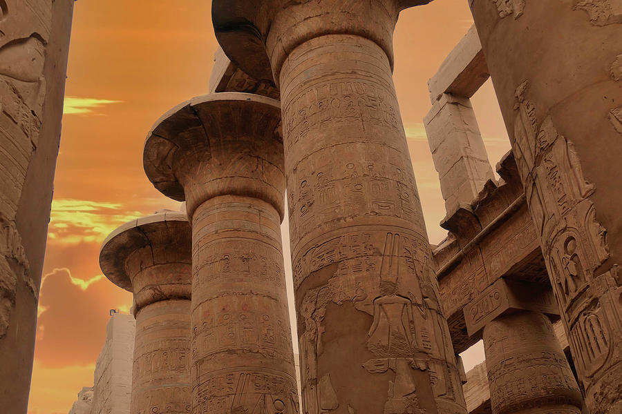 Hieroglyphics   hypostyle hall of  Karnak Temple  #buyIntoArt Photograph by Steve Estvanik