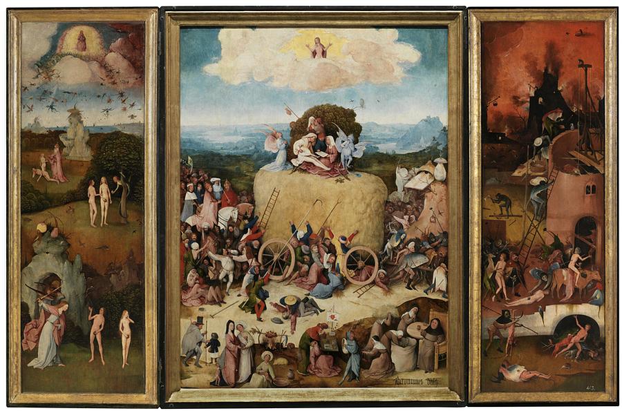 Hieronymus Bosch - The Haywain Triptych Painting by Les Classics - Fine ...