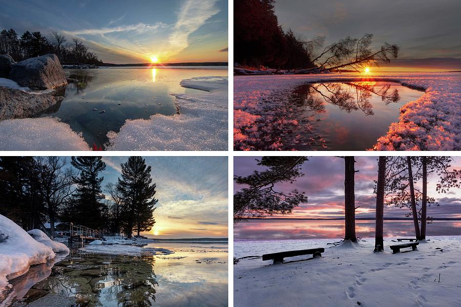 Higgins Lake Winter Collage Photograph by Ron Wiltse