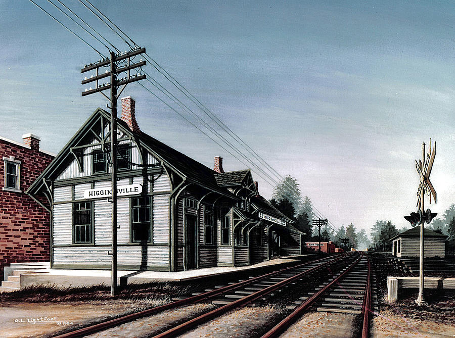 Higginsville Depot Painting by George Lightfoot