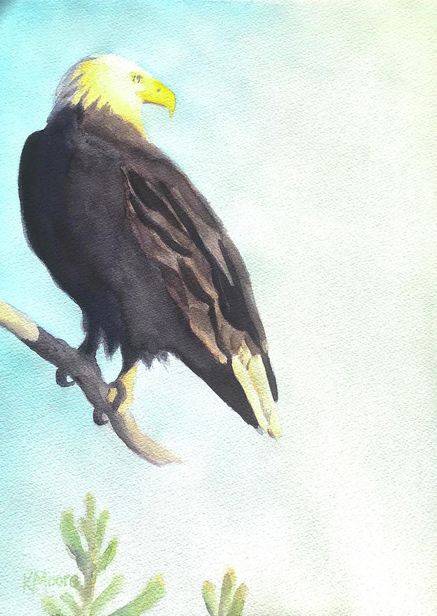 Eagle Painting - High Above by Kristine Moore