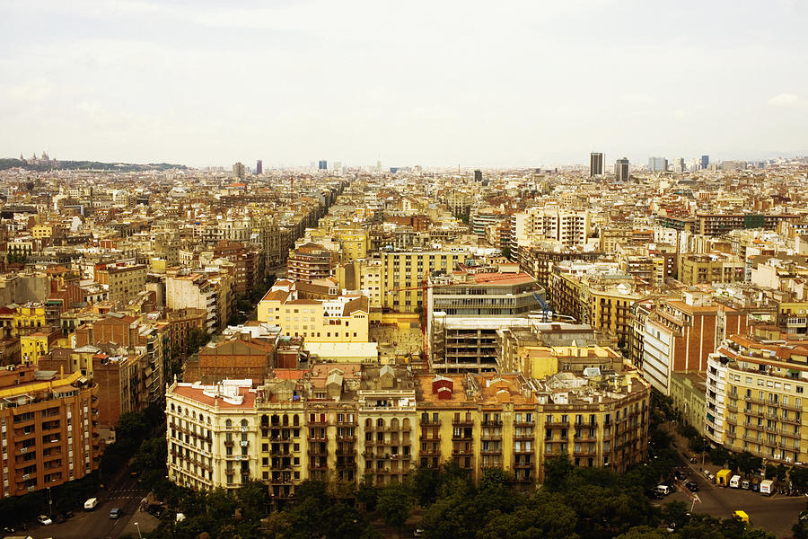 High angle view of a cityscape, Barcelona, Spain Photograph by Glowimages