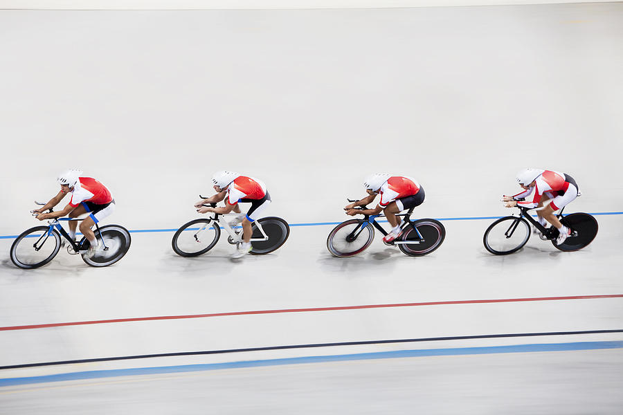 High angle view of competitors in bicycle race Photograph by Clerkenwell High angle view of competitors in bicycle race Photograph by Clerkenwell