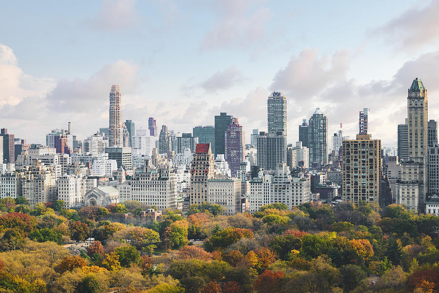 High angle view of Upper West Side Manhattan skyline and Central Park, New York City Photograph by © Marco Bottigelli