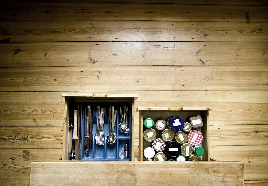High Angle View Of Utensils In Drawer At Kitchen Photograph by Christoph Lambio / EyeEm