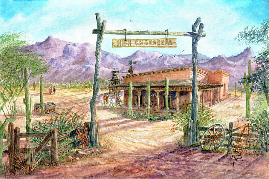 High Chaparral Old Tucson Movie Studios Painting by Marilyn Smith