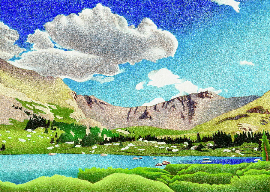 High Country Clouds Drawing by Dan Miller