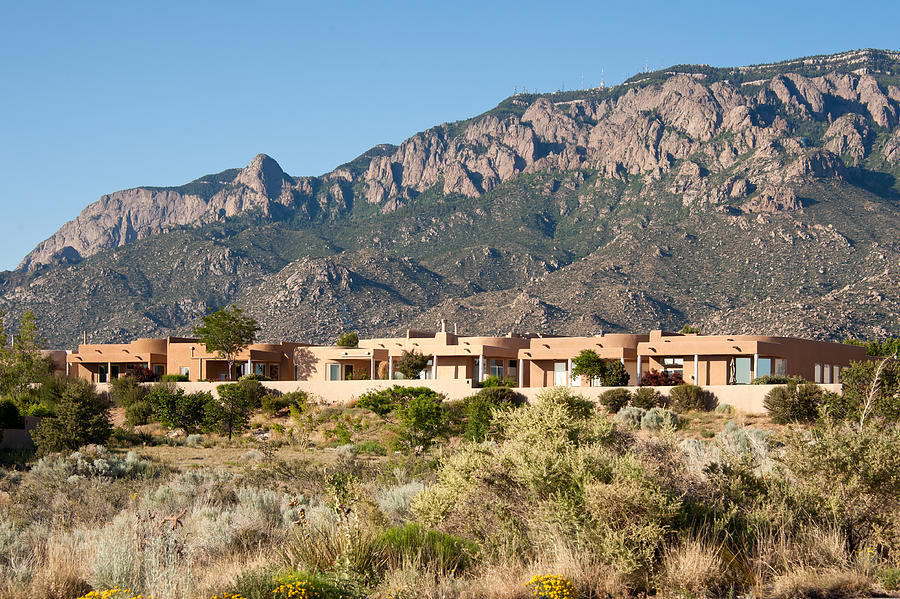 High Desert Community with Modern Southwest Adobe Houses Photograph by Ivanastar