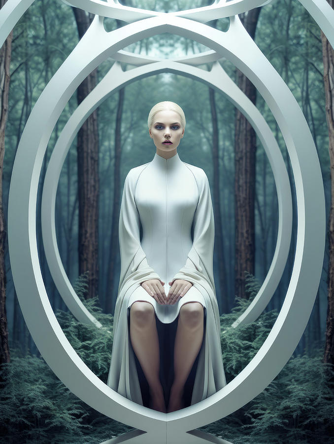 High Fashion Model 11 Woman in the Forest Digital Art by Matthias Hauser