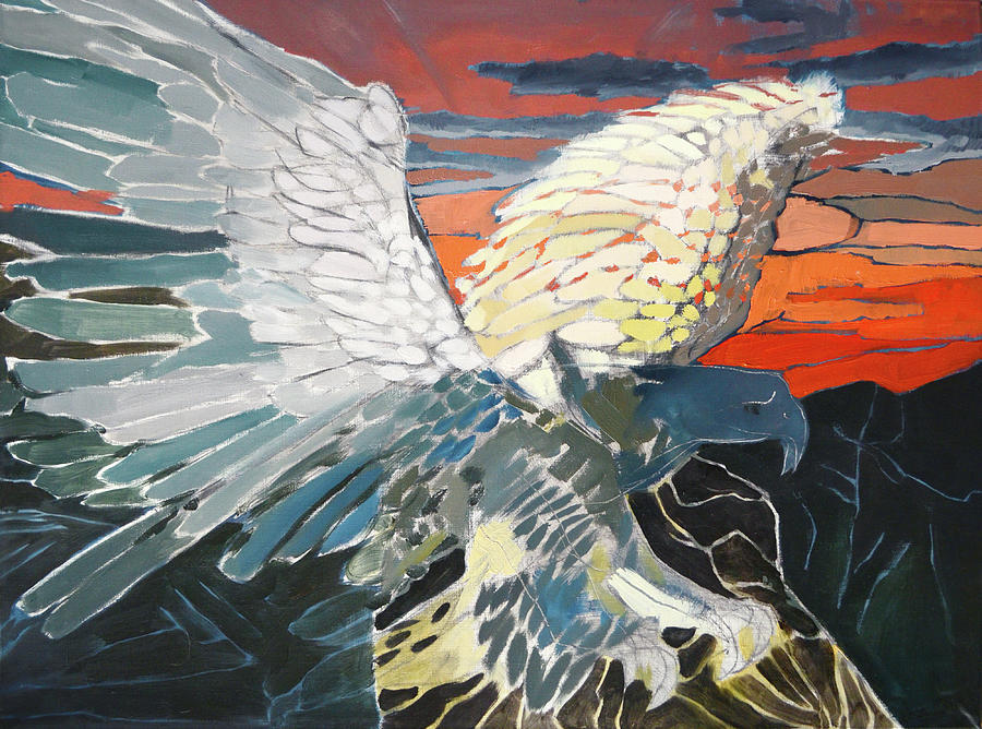 Eagle Painting - High Flight by Jo Tomsick