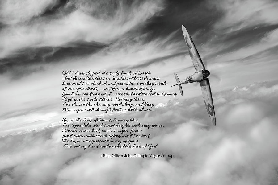 High Flight Spitfire solo BW version Photograph by Gary Eason